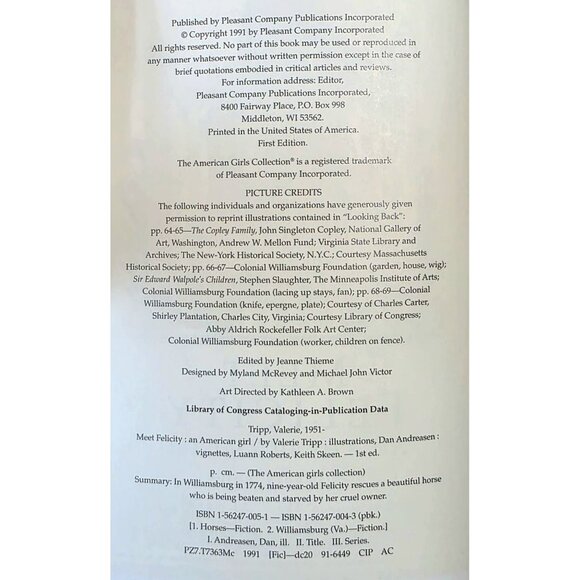 American Girl Felicity Books Series 1-6 Pleasant Company First Edition Set VTG - Picture 4 of 16